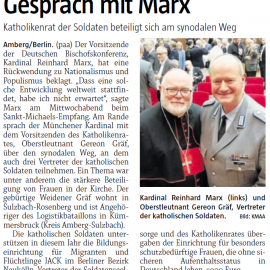 Pressebericht Oberpfalzmedien über die Spende des Katholikenrats beim Katholischen Militärbischof